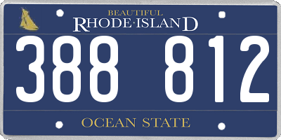 RI license plate 388812