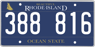 RI license plate 388816