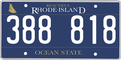 RI license plate 388818