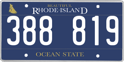 RI license plate 388819