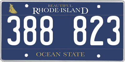 RI license plate 388823