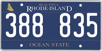 RI license plate 388835