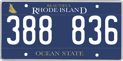 RI license plate 388836