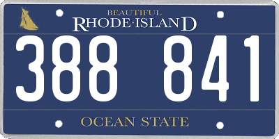 RI license plate 388841