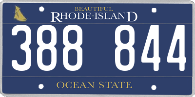 RI license plate 388844