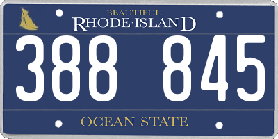 RI license plate 388845