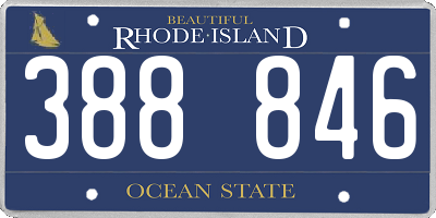 RI license plate 388846