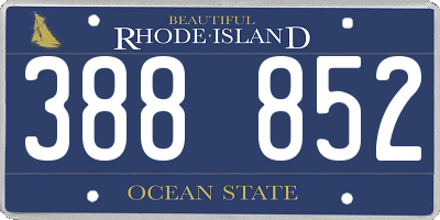 RI license plate 388852
