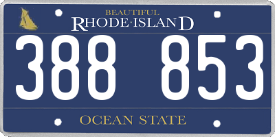 RI license plate 388853
