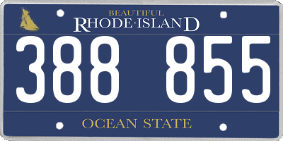 RI license plate 388855