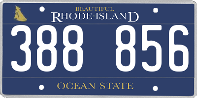 RI license plate 388856