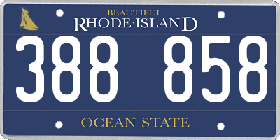 RI license plate 388858