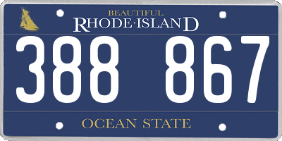 RI license plate 388867