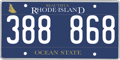 RI license plate 388868