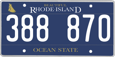 RI license plate 388870
