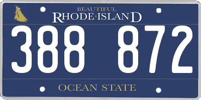 RI license plate 388872