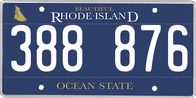 RI license plate 388876