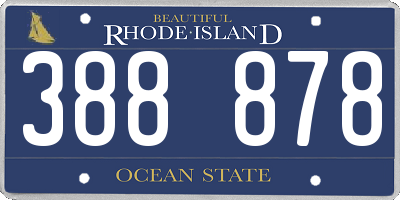 RI license plate 388878