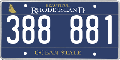 RI license plate 388881