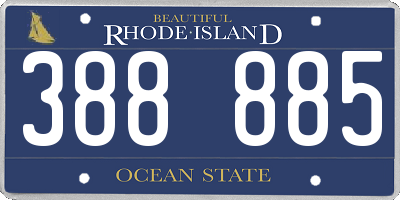 RI license plate 388885