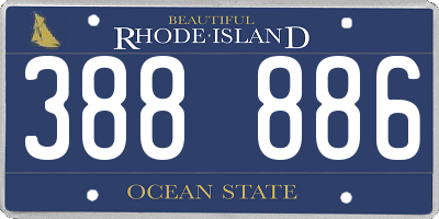 RI license plate 388886