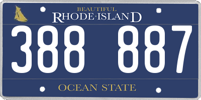 RI license plate 388887