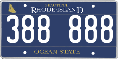 RI license plate 388888