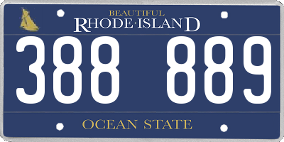 RI license plate 388889