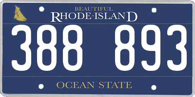 RI license plate 388893