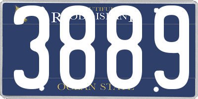 RI license plate 3889