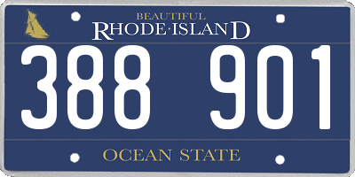 RI license plate 388901