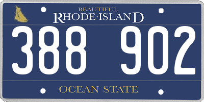 RI license plate 388902