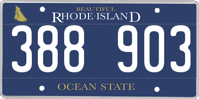 RI license plate 388903