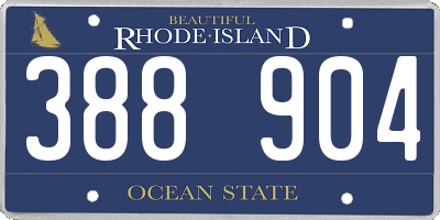 RI license plate 388904