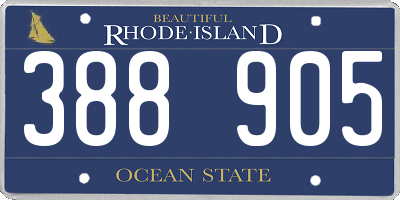 RI license plate 388905
