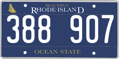 RI license plate 388907