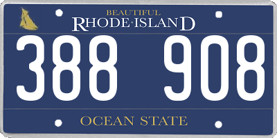 RI license plate 388908