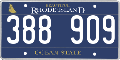 RI license plate 388909