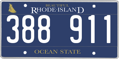 RI license plate 388911