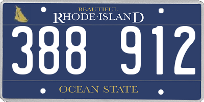 RI license plate 388912