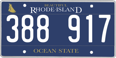 RI license plate 388917