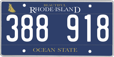 RI license plate 388918