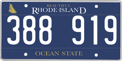 RI license plate 388919