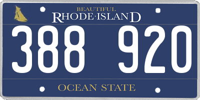 RI license plate 388920