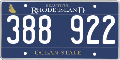 RI license plate 388922