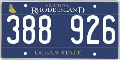 RI license plate 388926