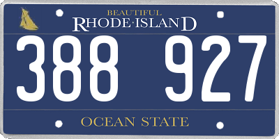 RI license plate 388927
