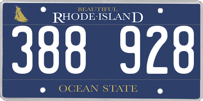 RI license plate 388928