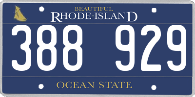 RI license plate 388929