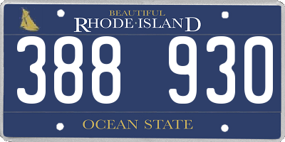 RI license plate 388930